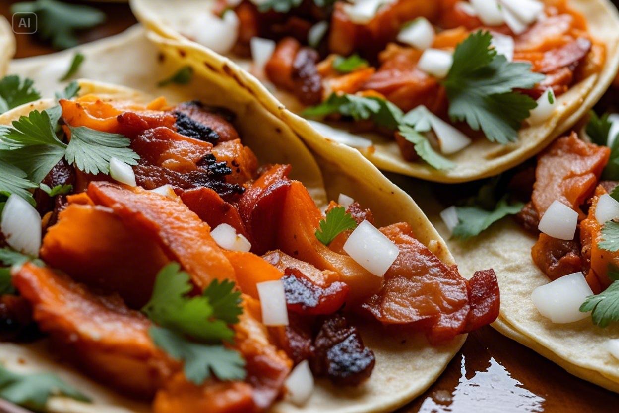 Tacos al Pastor fraîchement préparés